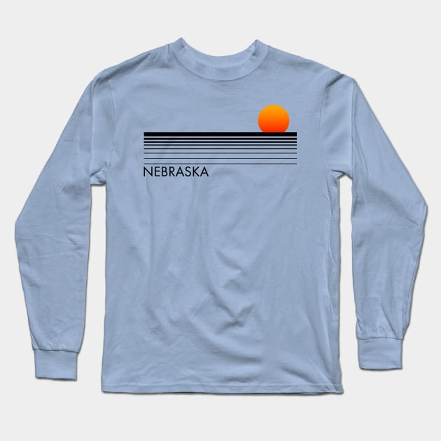 Nebraska Sun and Horizon Long Sleeve T-Shirt by MalmoDesigns